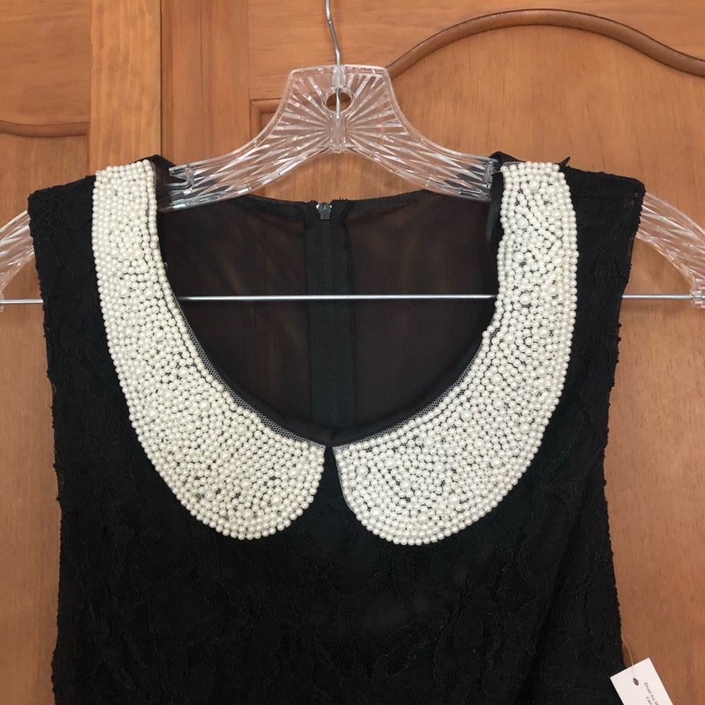 NWT Pearl collar little black dress - Picture 2 of 6
